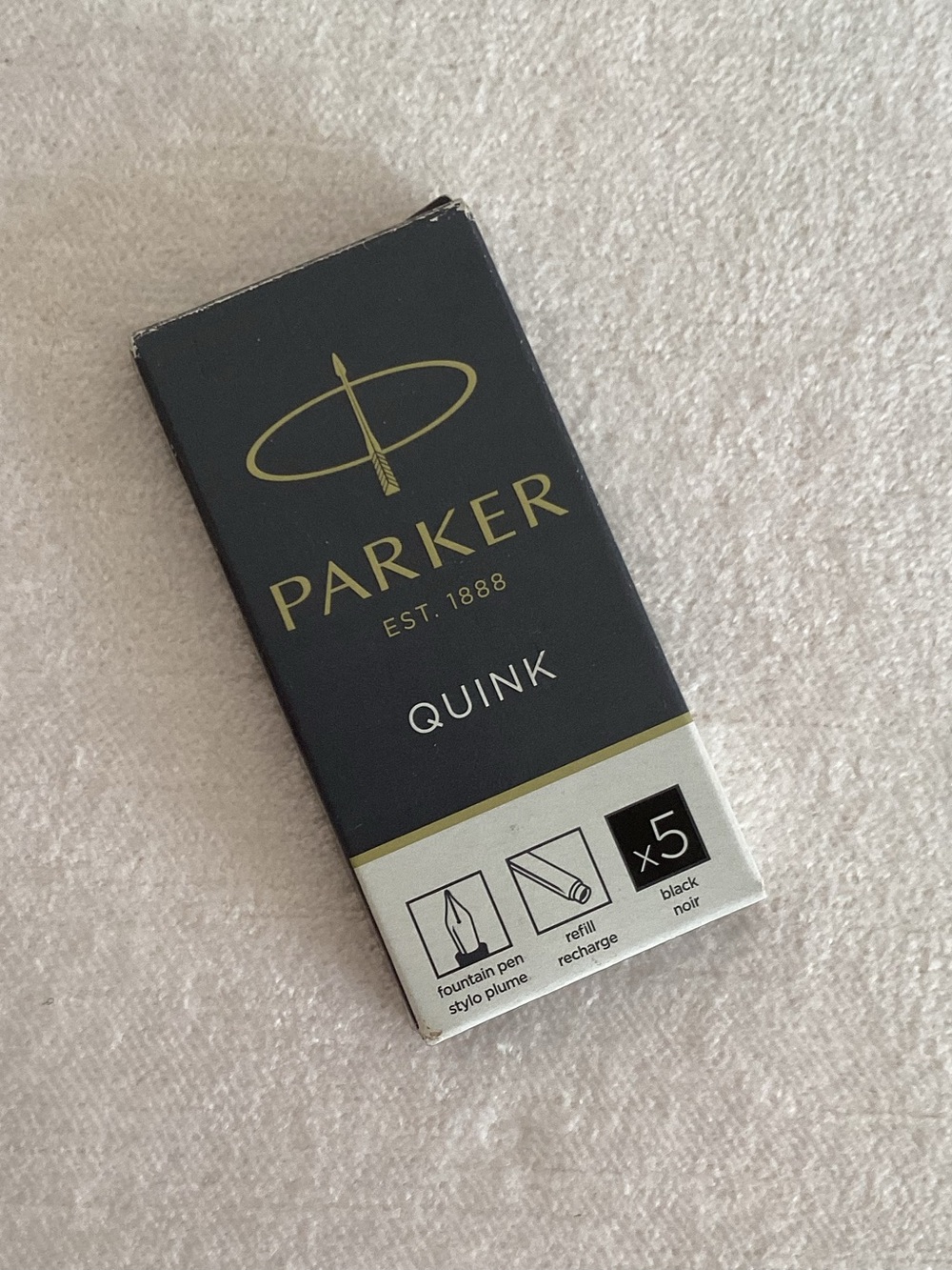 Parker Quink Fountain Pen Ink Cartridges - Black (5 Pack)